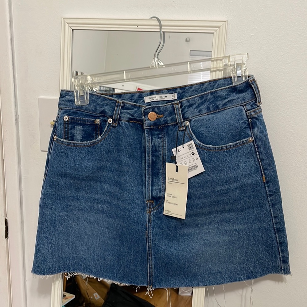 with tag - 100% cotton denim skirt